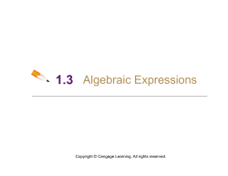 1.3 Algebraic Expressions