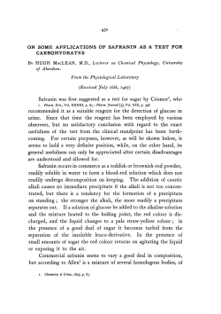 Safranin was first suggested as a test for sugar by Crismer`, who