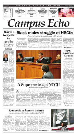 Black males struggle at HBCUs - North Carolina Central University
