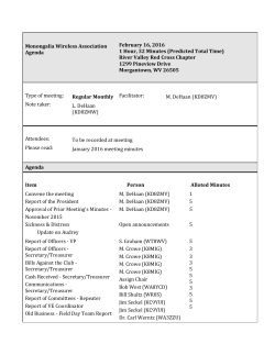 February 16, 2016 Meeting Minutes