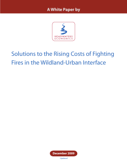 Solutions to the Rising Costs of Fighting Fires in the Wildland