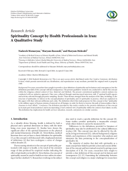 Spirituality Concept by Health Professionals in Iran: A Qualitative