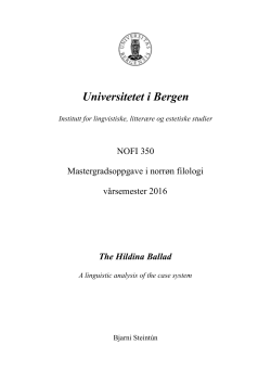 The Hildina Ballad A linguistic analysis of the case - (BORA)