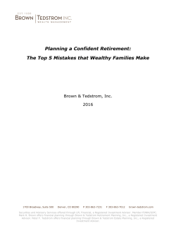 Planning a Confident Retirement: The Top 5 Mistakes that Wealthy