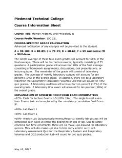 Piedmont Technical College Course Information Sheet