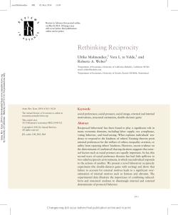 Rethinking Reciprocity - University of California, Berkeley