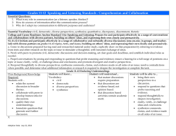 Grades 11-12 Speaking and Listening Standards : Comprehension