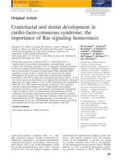 Craniofacial and dental development in cardiofaciocutaneous