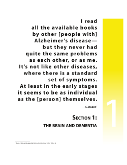 Section 1 - Alzheimer Society of Canada