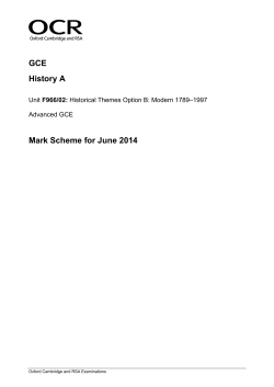 Mark scheme - Unit F966/02 - Historical themes - Option B