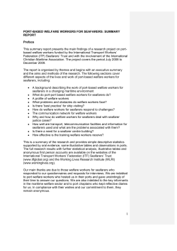 port-based welfare workers for seafarers: summary report