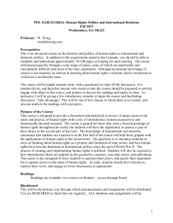 POL 412/2212 - Wendy H. Wong