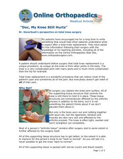 Doc, My Knee Still Hurts
