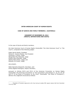 INTER-AMERICAN COURT OF HUMAN RIGHTS CASE OF GARC&Iacute;A