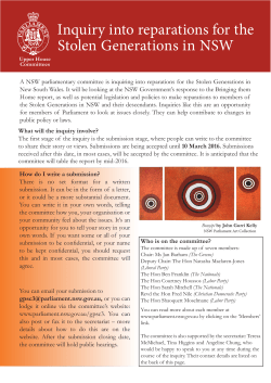 Inquiry into reparations for the Stolen Generations in NSW