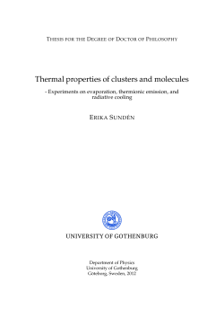 Thermal properties of clusters and molecules - GUPEA