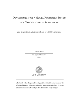 development of a novel promoter system for thioglycoside activation