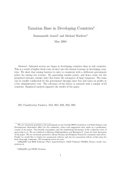 Taxation Base in Developing Countries