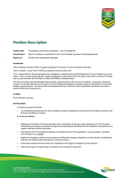 Position Description - Touch Football Australia