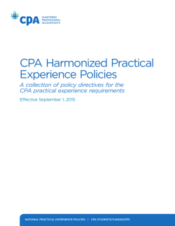 Cpa Harmonized practical experience policies