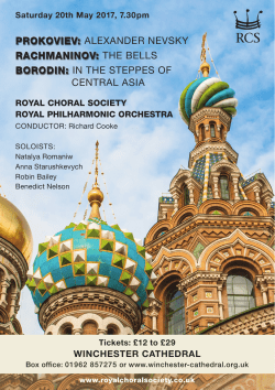 concert flyer - Royal Choral Society