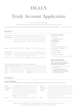 Trade Account Application