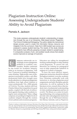 Plagiarism Instruction Online: Assessing Undergraduate Students