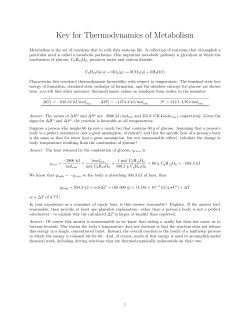Key for Thermodynamics of Metabolism