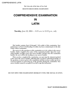 comprehensive examination in latin