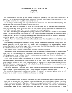 Excerpt from The Joy Luck Club By Amy Tan Two Kinds Jing