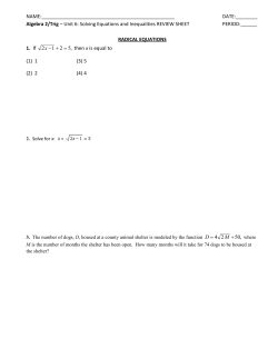 Unit 6 Solving Equations and Inequalities REVIEW SHEET