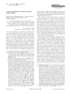 Atomic Layer Deposition of Antimony Oxide and Antimony Sulfide