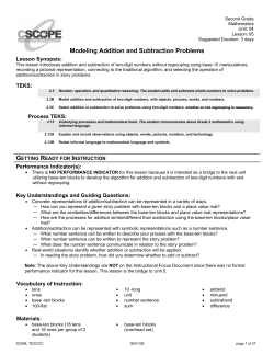 Modeling Addition and Subtraction Problems