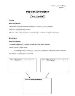 Popular Sovereignty assignment, with definitions