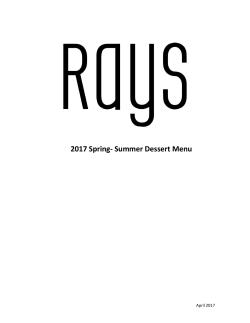2017 Spring- Summer Dessert Menu