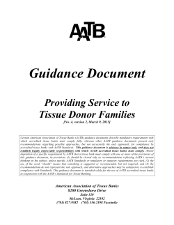 AATB Guidance Document No 4, v2 Providing Service to Tissue