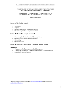 CONFLICT PREVENTION AND RECONSTRUCTION TEAM (CPR)