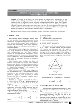 ( ) methods for construction of odd number pointed polygons