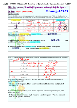 AlgCC 4-17-17 Mod 4 Lesson 11 - Rewriting by