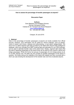 How to assess the percentage of transfer passengers at