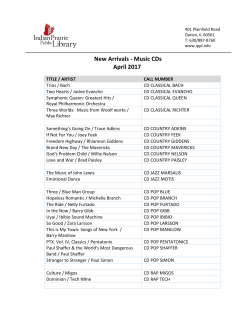 New Arrivals - Music CDs April 2017