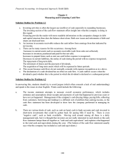 CHAPTER 4 SOLUTION OUTLINES