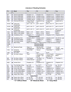 Reading Schedule