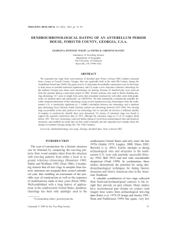 Dendrochronological Dating of an Antebellum Period House