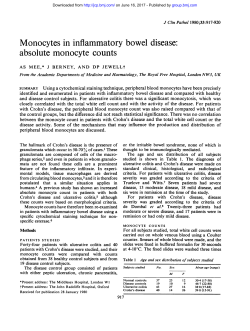 Monocytes in inflammatory bowel disease: absolute