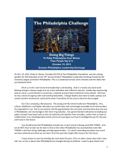 Doing Big Things to Make Philadelphia Even Better Than People