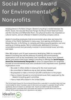 Social impact award for environmental nonprofits