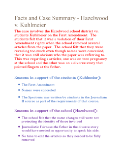 Facts and Case Summary - Hazelwood v. Kuhlmeier