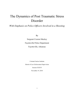 The Dynamics of Post Traumatic Stress Disorder