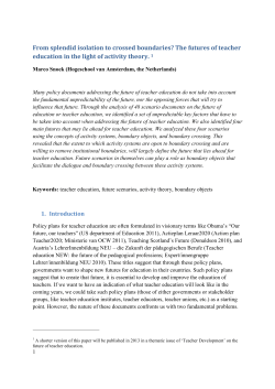 The futures of teacher education - Teacher Development
